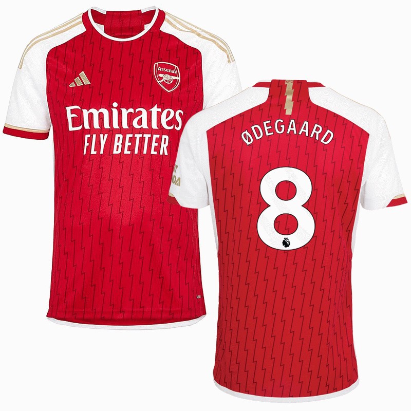 Fodboldsæt Arsenal Ødegaard 8 Hjemmebanetrøje 2023/24 Rød Kortærmet