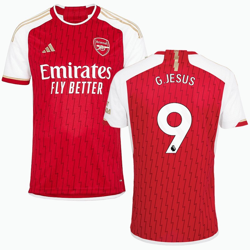 G.Jesus 9 Arsenal Hjemmebanetrøje 2023/24 Rød Kortærmet