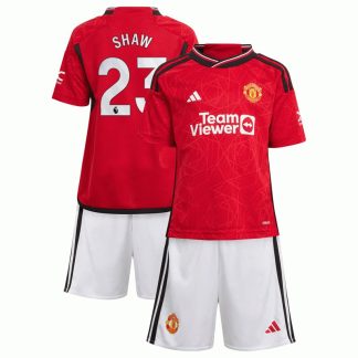 Man Utd SHAW 23 Hjemmebanetrøje 2023/24 Rød Kortærmet + korte bukser til Børn