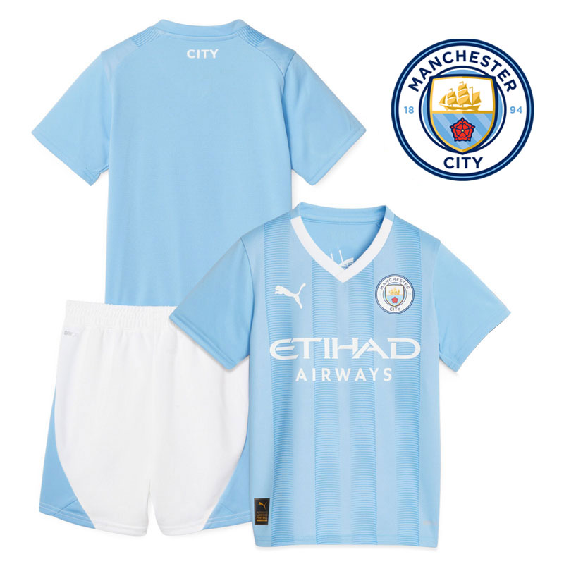 Manchester City Trøje Børn Hjemmebanesæt 2023/24 Kortærmet + korte bukser