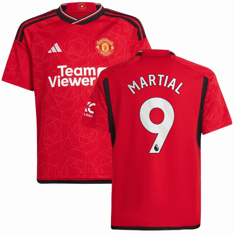 Martial 9 Manchester United Hjemmebanetrøje 2023-24 Rød Kortærmet