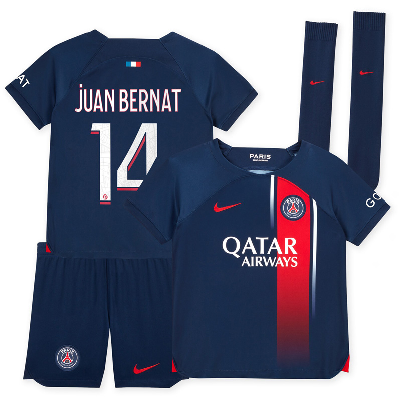 Paris Saint-Germain Juan Bernat 14 Hjemmebanesæt 2023/24 Børn Kortærmet