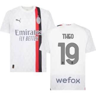 AC Milan THEO 19 Udebanetrøje 2023-2024 Hvid Kortærmet