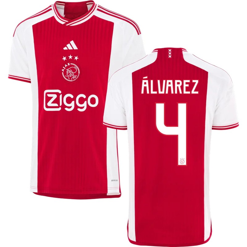 Ajax Álvarez 4 Hjemmebanetrøje 2023/24 Rød Kortærmet til mænd