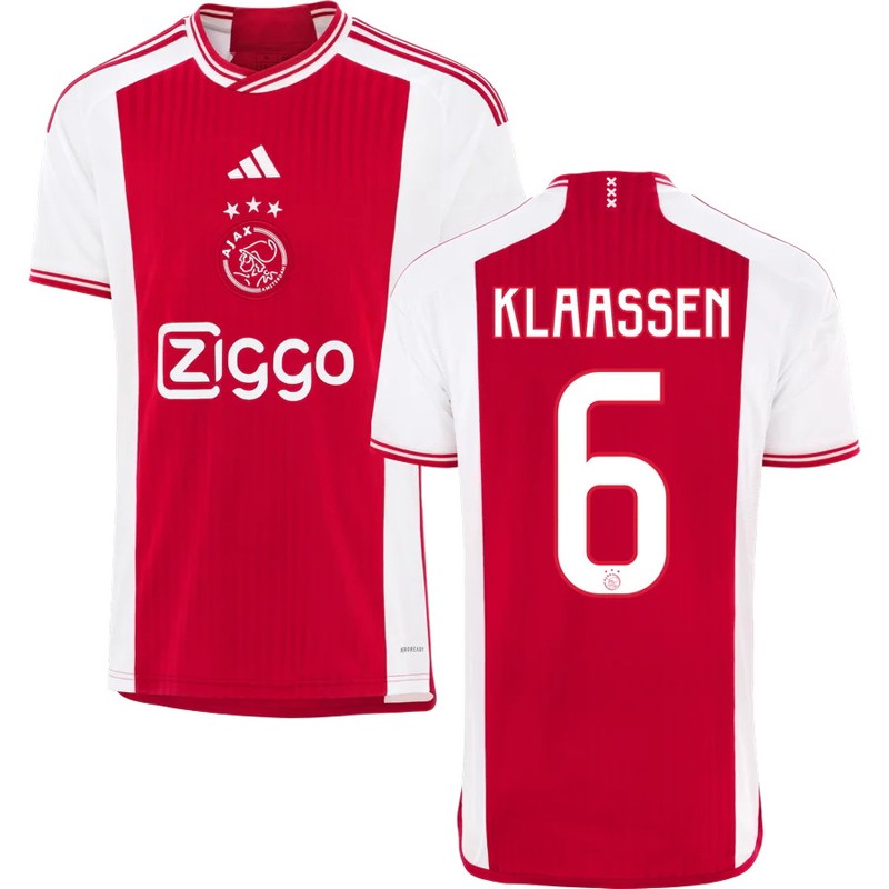 Ajax Hjemmebanetrøje 2023/24 Rød Kortærmet med Klaassen 6 tryk