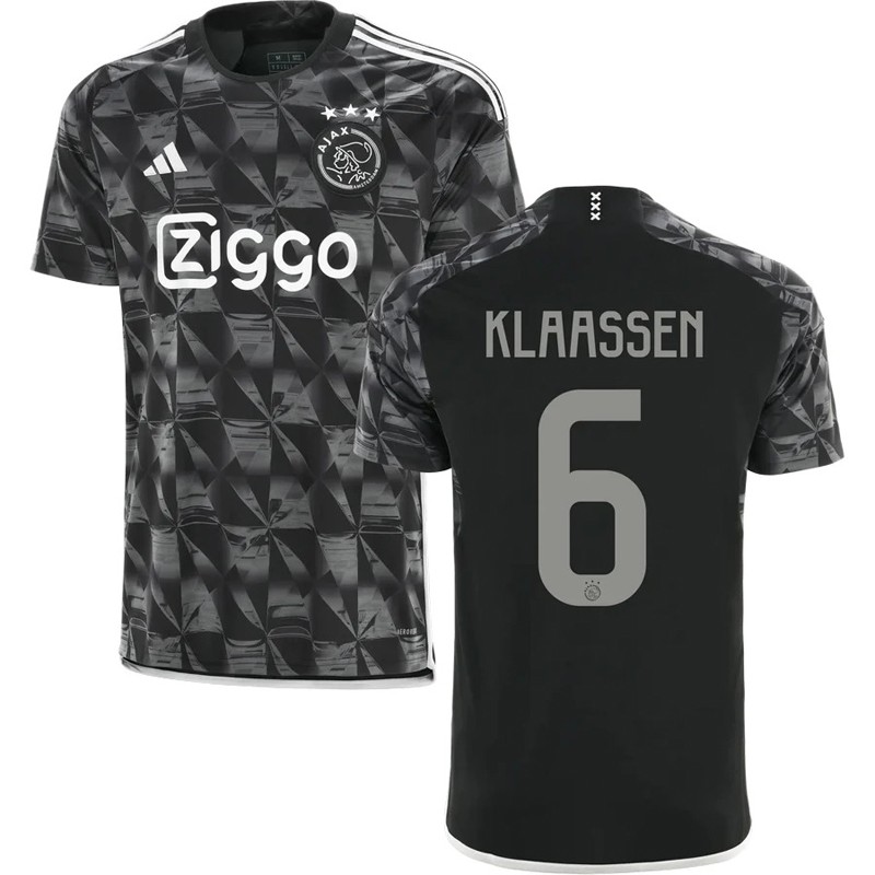 Ajax Klaassen 6 Tredjetrøje 2023/24 Sort Grå Kortærmet
