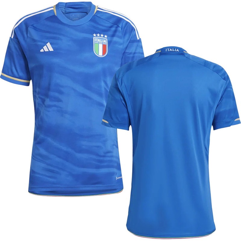 Billige Fodboldtrøjer Italien Hjemmebanetrøje 2023 Blå Kortærmet til mænd