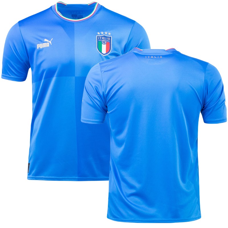 Billige Fodboldtrøjer Italien Hjemmebanetrøje VM 2022 Blå Kortærmet