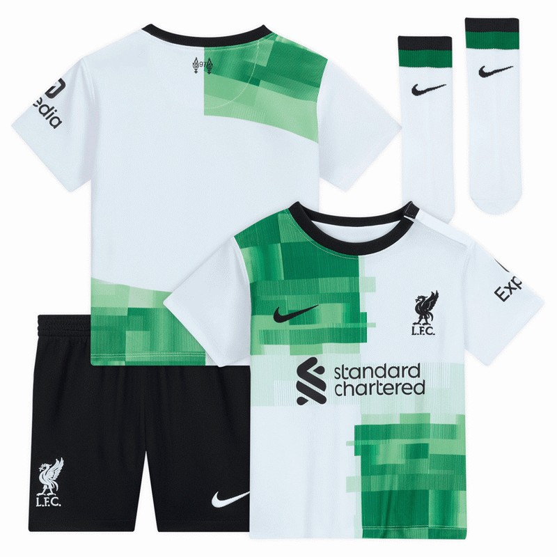Billige Fodboldtrøjer Liverpool Udebanetrøje 23/24 Børn Kortærmet + korte bukser