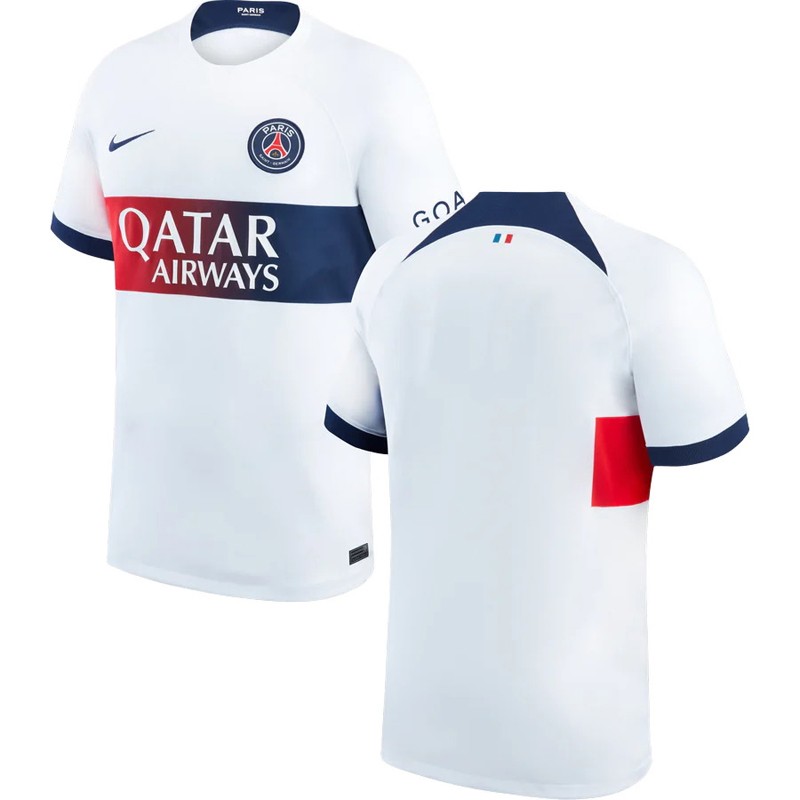 Billige Fodboldtrøjer Paris Saint-Germain Udebanetrøje 23/24 Hvid Kortærmet til mænd