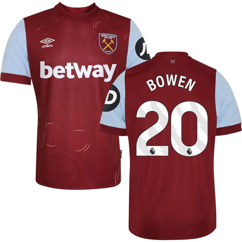 Bowen 20 West Ham United Hjemmebanetrøje 23/24 Kortærmet