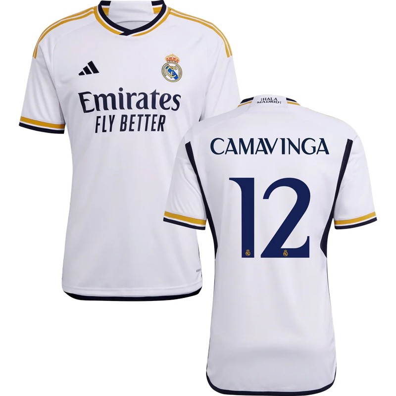 Camavinga 12 Real Madrid Hjemmebanetrøje 2023/24 Hvid Kortærmet