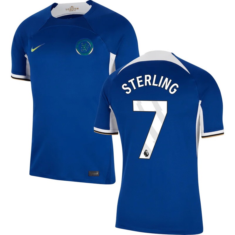 Chelsea Hjemmebanetrøje 2023/24 Blå Kortærmet med Sterling 7 tryk