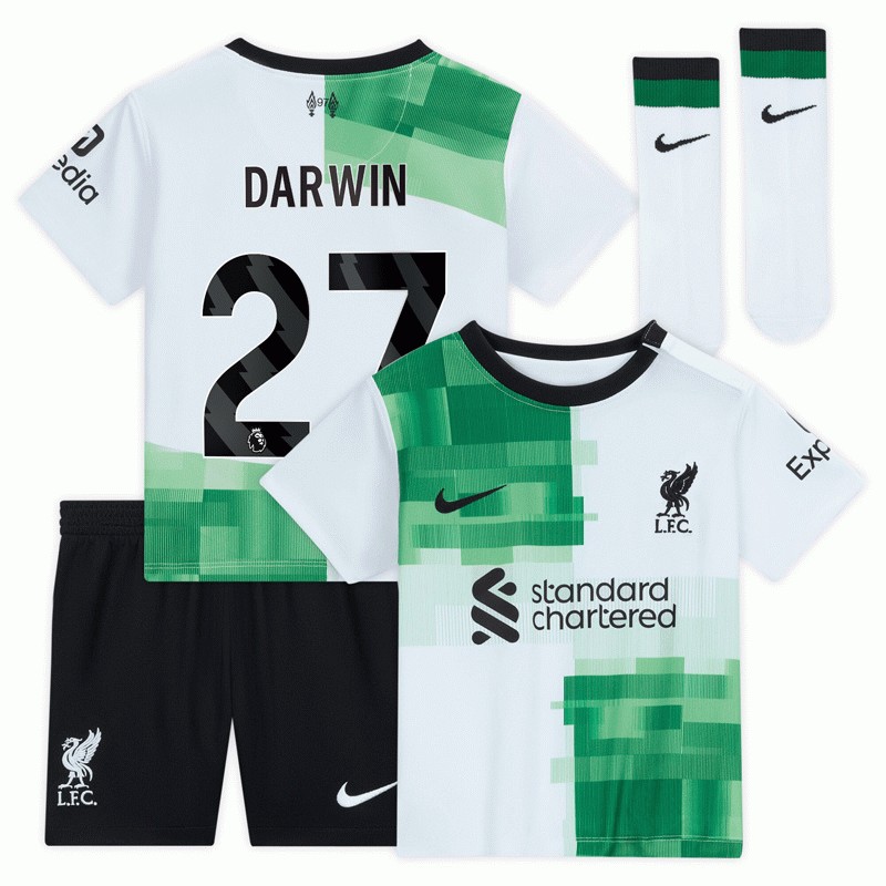 Darwin 27 Liverpool Udebanetrøje 23/24 Kortærmet + korte bukser til børn