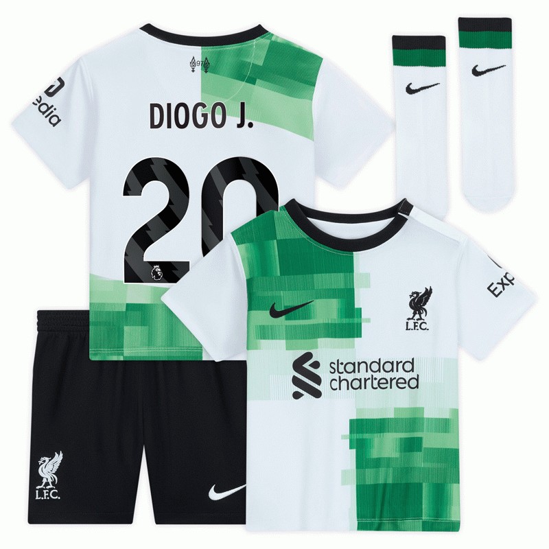 Diogo J. 20 Liverpool Udebanetrøje 2023/24 Kortærmet + korte bukser til Børn