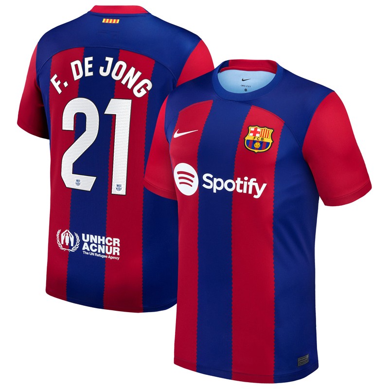 FC Barcelona Hjemmebanetrøje 23-24 Kortærmet F. De Jong 21