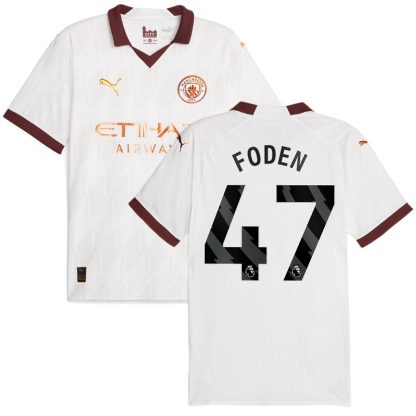 Foden 47 Manchester City Udebanetrøje 2023/24 Hvid Kortærmet