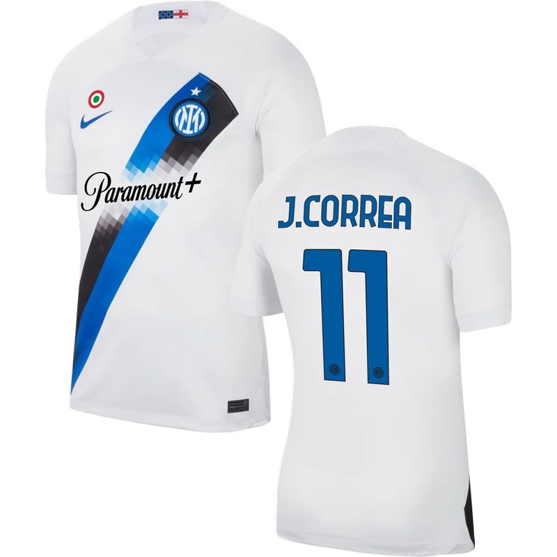 Inter Milan Udebanetrøje 2023/24 Hvid Blå Kortærmet J.Correa 11