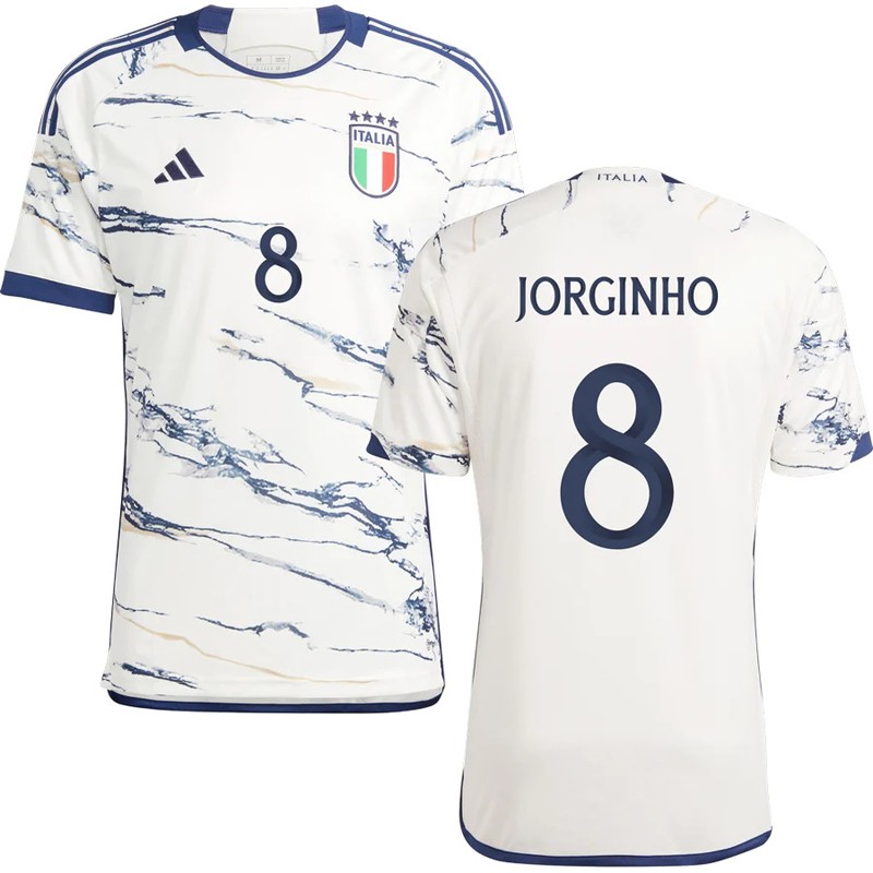 Italien Udebanetrøje 2023 Hvid Kortærmet Jorginho 8