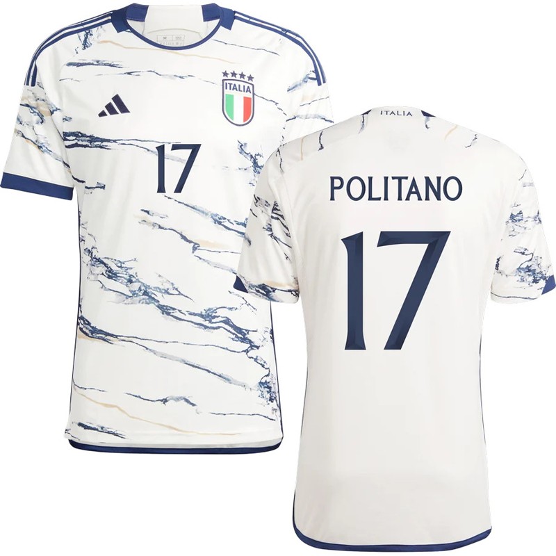 Italien Udebanetrøje 2023 Hvid Kortærmet Politano 17
