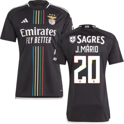 J.Mário 20 Benfica Udebanetrøje 2023/24 Sort Kortærmet til mænd