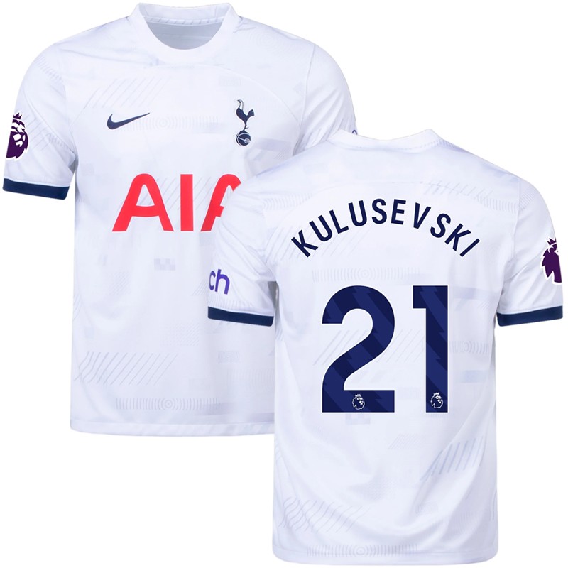 Kulusevski 21 Tottenham Hotspur Hjemmebanetrøje 2023/24 Hvid Kortærmet