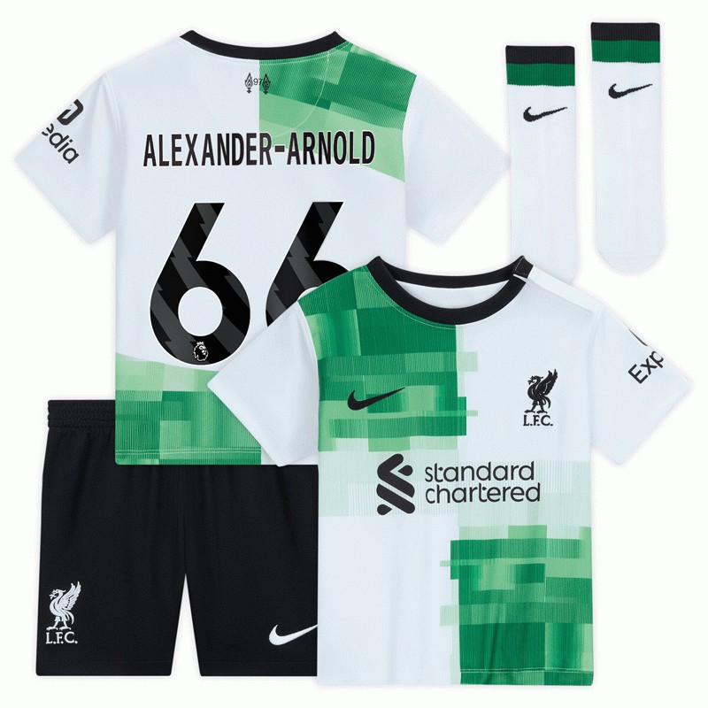 Liverpool Alexander-Arnold 66 Udebanetrøje 2023/24 Kortærmet + korte bukser til børn