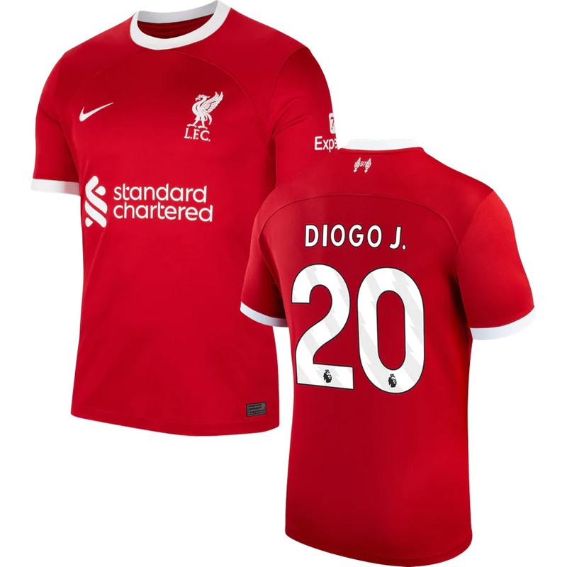 Liverpool FC Hjemmebanetrøje 2023-2024 Rød Kortærmet Diogo J. 20