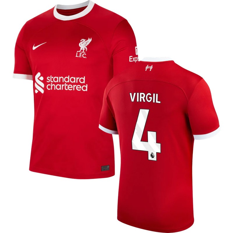Liverpool FC Virgil 4 Hjemmebanetrøje 23/24 Rød Kortærmet