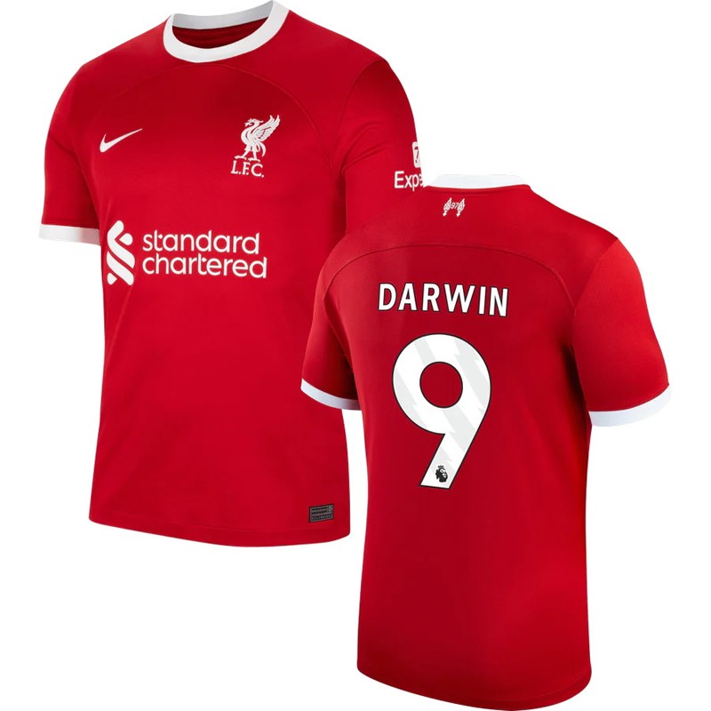 Liverpool Hjemmebanetrøje 2023/24 Rød Kortærmet med Darwin 9 tryk
