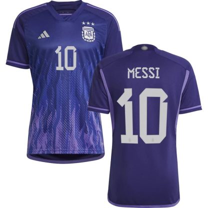 MESSI 10 Argentina Udebanetrøje VM 2022 Lilla Kortærmet