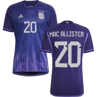 Mac Allister 20 Argentina Udebanetrøje VM 2022 Lilla Kortærmet