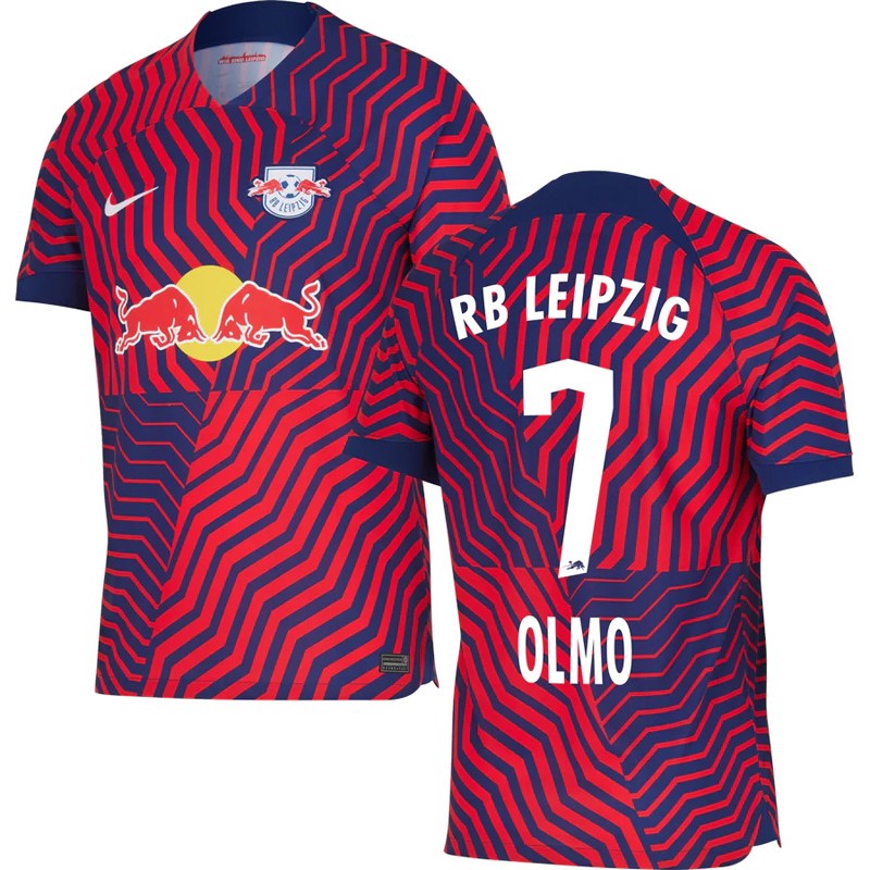 Olmo 7 RB Leipzig Udebanetrøje 2023/24 Kortærmet