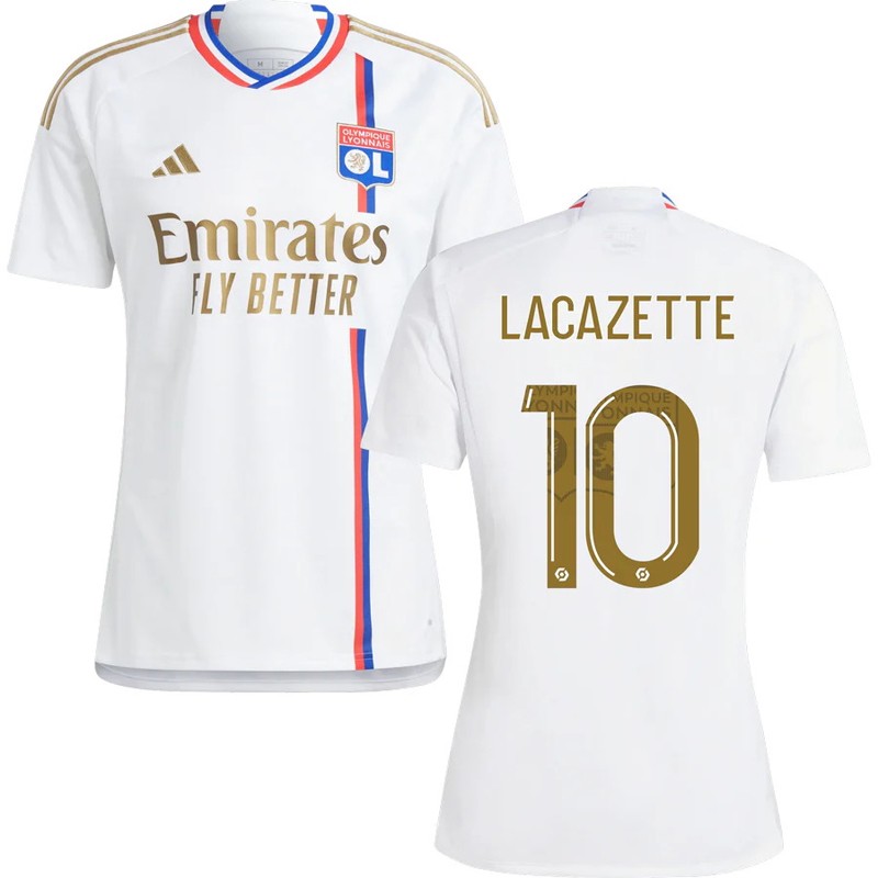 Olympique Lyon Hjemmebanetrøje 23-24 Kortærmet Lacazette 10