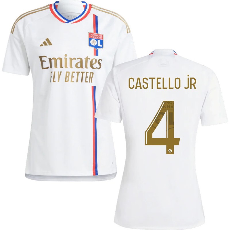 Olympique Lyon Hjemmebanetrøje 2023/24 Kortærmet Castello Jr 4