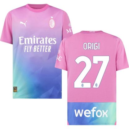 Origi 27 AC Milan Tredje fodboldtrøjer 2023/24 Kortærmet