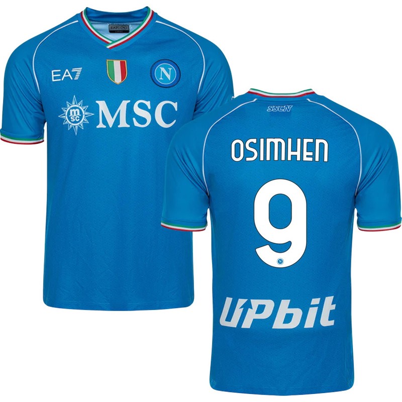 Osimhen 9 SSC Napoli Hjemmebanetrøje 2023/24 Blå Kortærmet