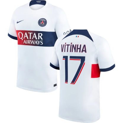 Paris Saint-Germain Udebanetrøje 2023/24 Hvid Kortærmet Vitinha 17