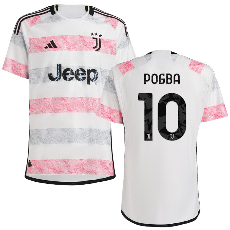 Pogba 10 Juventus Udebanetrøje 2023/24 Hvid Pink Kortærmet
