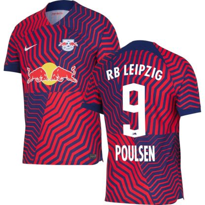 RB Leipzig Udebanetrøje 2023/24 Kortærmet Poulsen 9