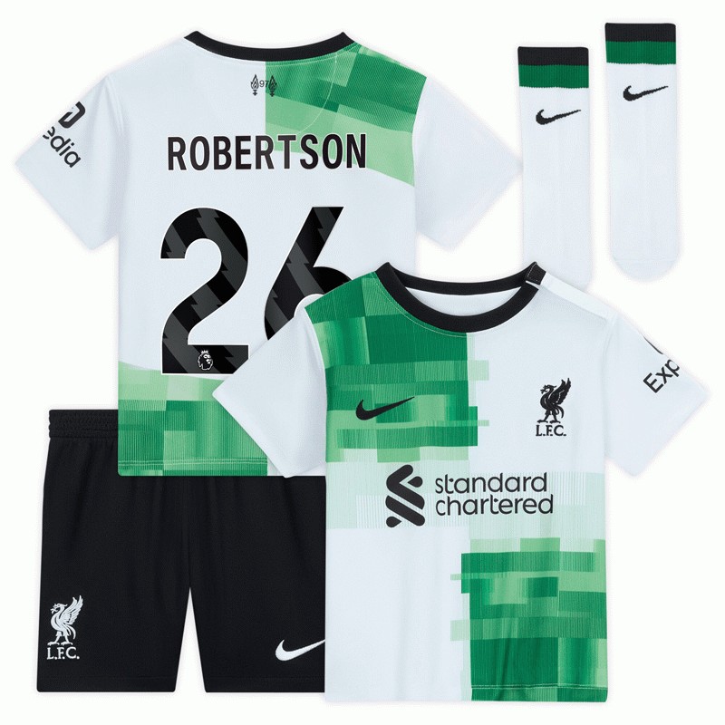 Robertson 26 Liverpool Udebanetrøje 23/24 Kortærmet + korte bukser til børn