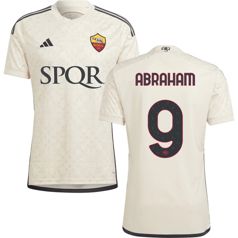 AS Roma Udebanetrøje 2023/24 Kortærmet med Abraham 9 tryk