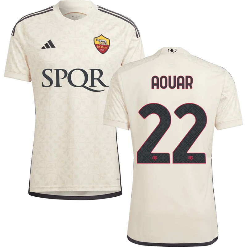 Aouar 22 AS Roma Udebanetrøje 2023/24 Kortærmet til mænd