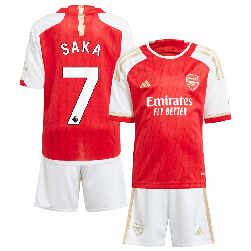 Arsenal Hjemmebanetrøje 2023/24 Børn Kortærmet + korte bukser SAKA 7