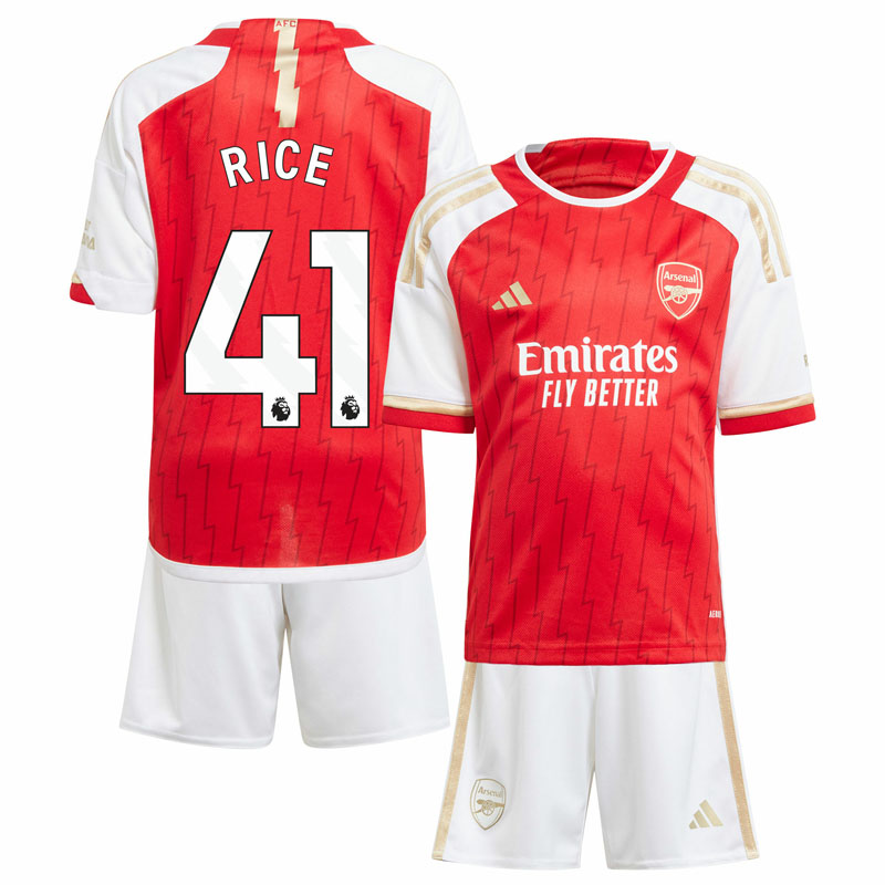 Arsenal Hjemmebanetrøje 23/24 Kortærmet Rice 41 Fodboldtrøjer til børn