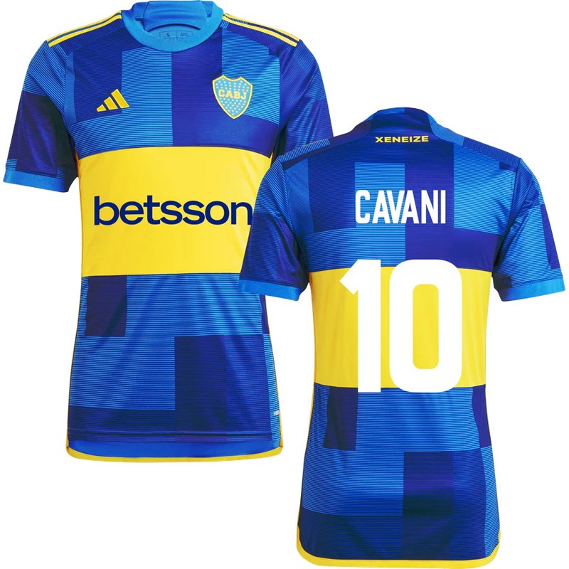 Boca Juniors Hjemmebanetrøje 2023/24 Blå Gul Kortærmet Cavani 10