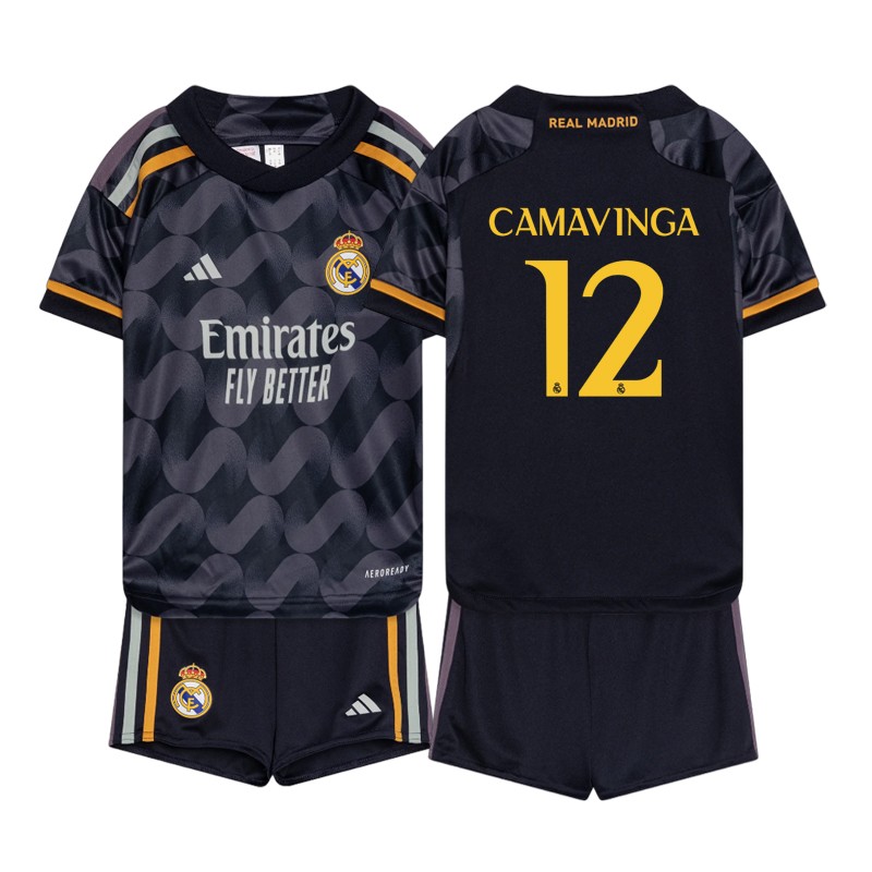 Camavinga 12 Real Madrid Udebanetrøje 2023/24 Børn Kortærmet + korte bukser