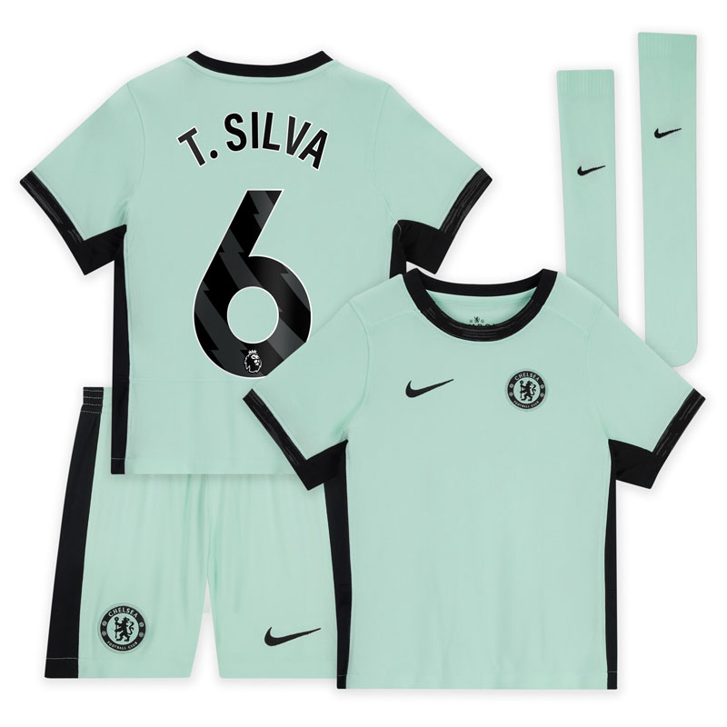 Chelsea Tredjetrøje 23/24 Børn Kortærmet + korte bukser T.SILVA 6