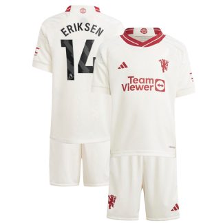 ERIKSEN 14 Manchester United 23/24 Kids Tredjetrøje - Hvid