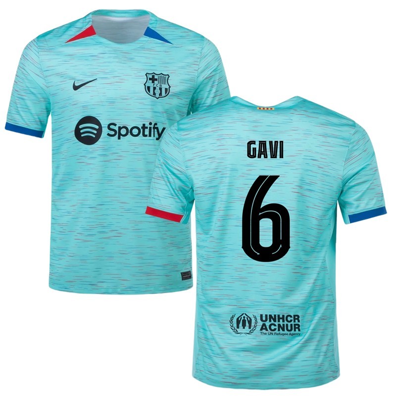 Fodbold Trøjer Mænd Barcelona Tredjetrøje 2023/24 Kortærmet med Gavi 6 tryk